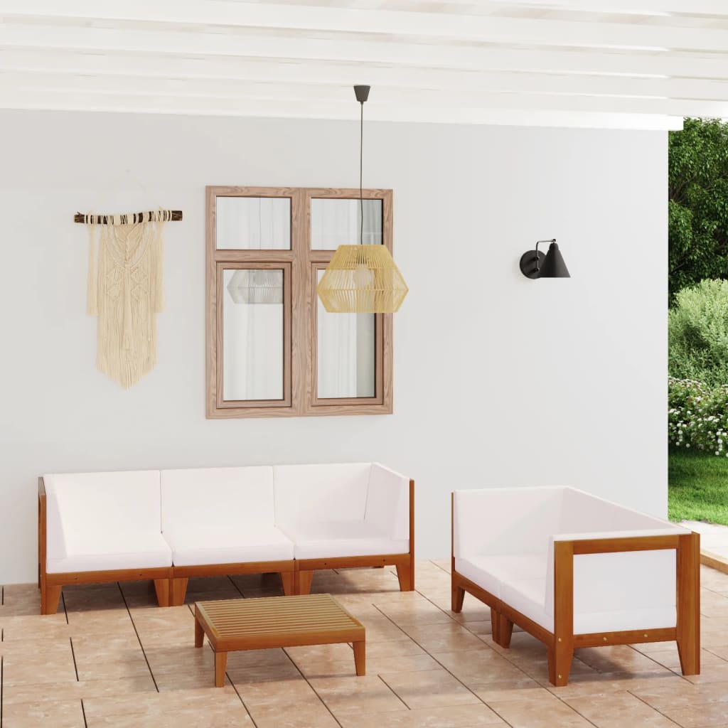 vidaXL 7-Piece Lounge Set with Cushions Solid Acacia Wood