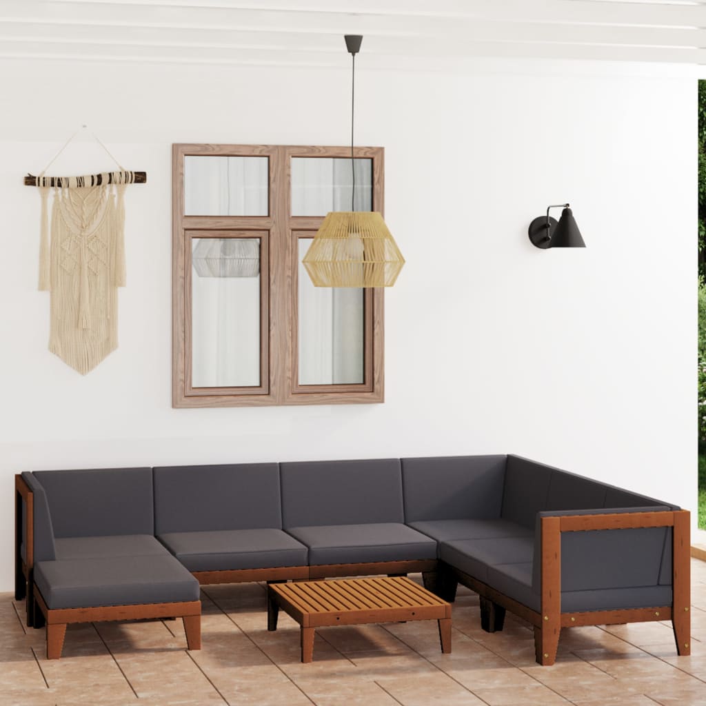 vidaXL 7-Piece Lounge Set with Cushions Solid Acacia Wood