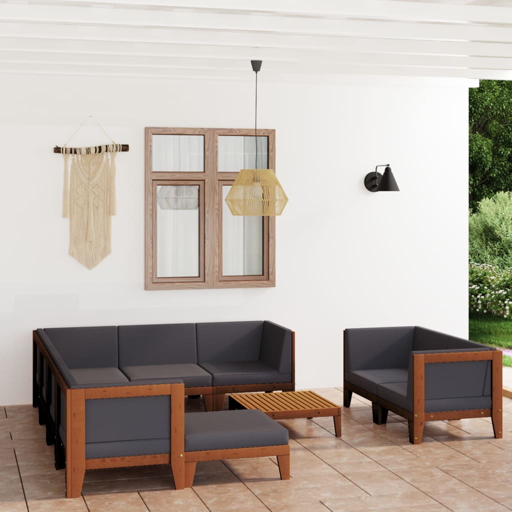 vidaXL 7-Piece Lounge Set with Cushions Solid Acacia Wood