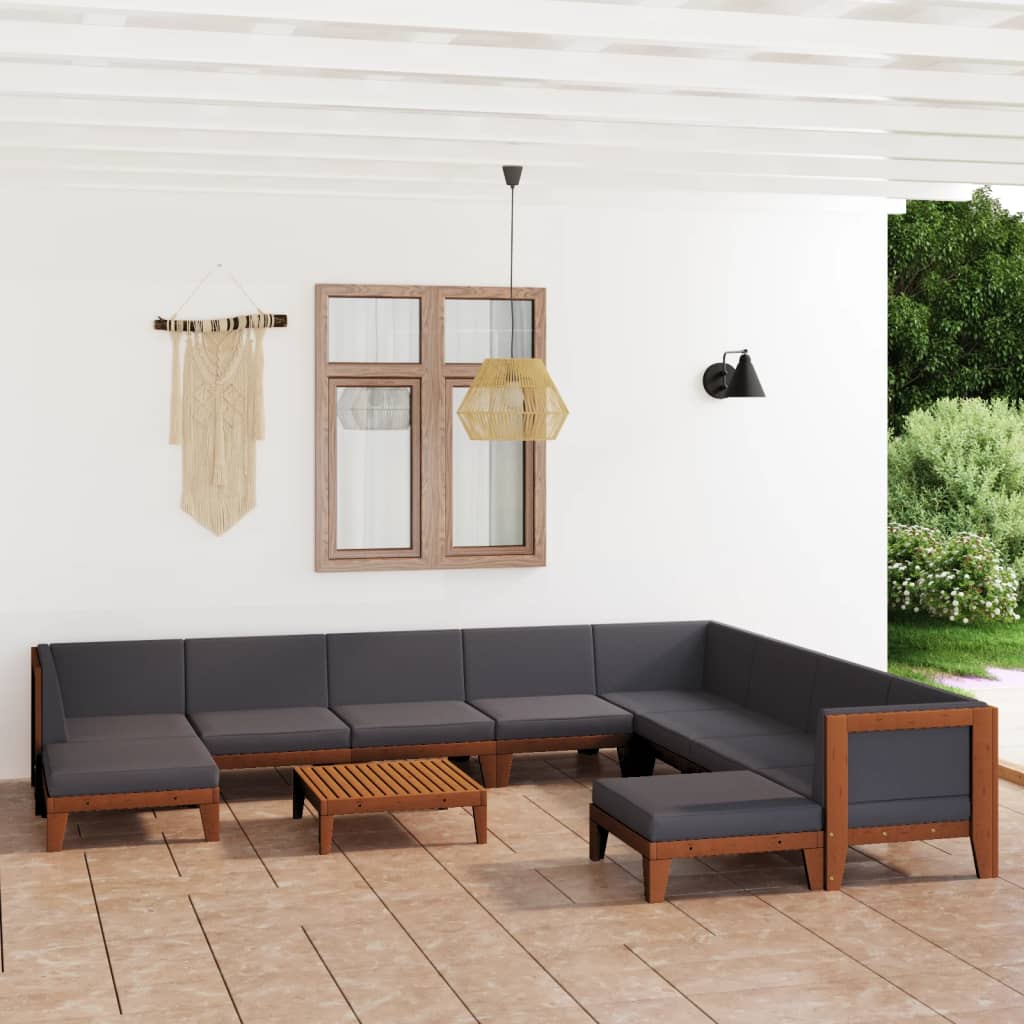 vidaXL 7-Piece Lounge Set with Cushions Solid Acacia Wood