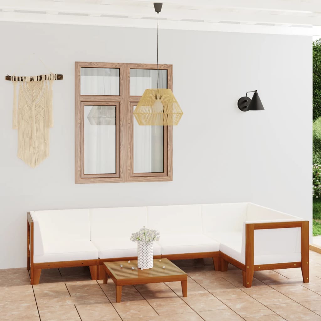vidaXL 7-Piece Lounge Set with Cushions Solid Acacia Wood