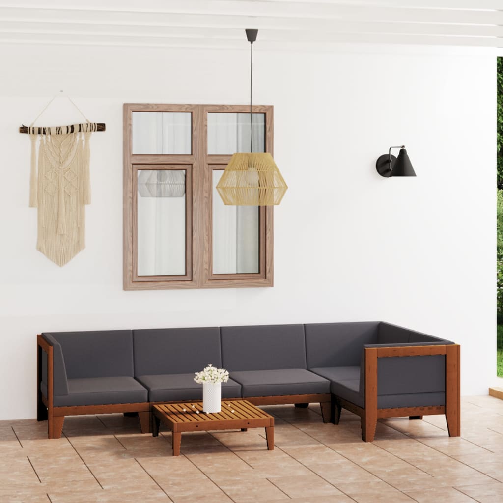 vidaXL 7-Piece Lounge Set with Cushions Solid Acacia Wood