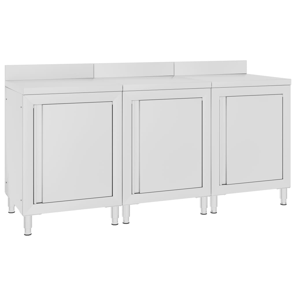 vidaXL Werktafel met kast commercieel 60x60x96 cm roestvrij staal