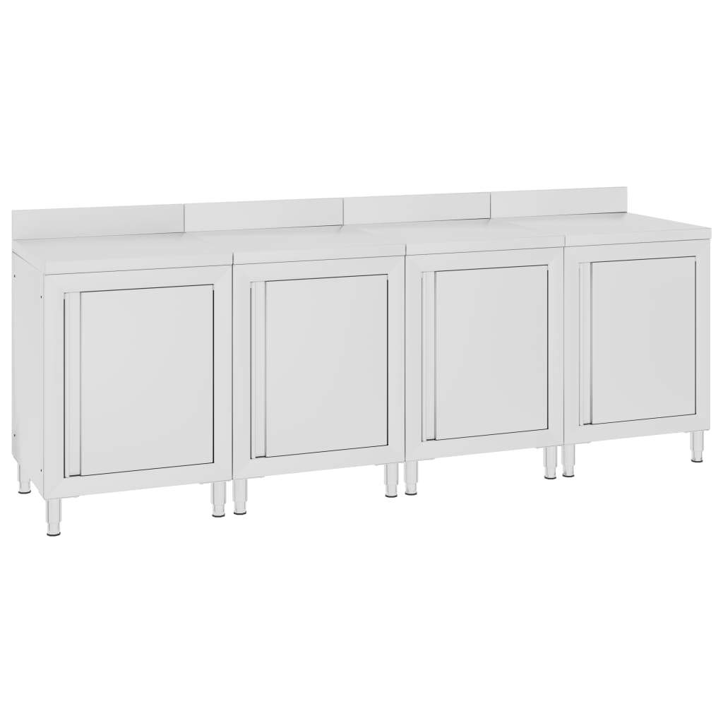 vidaXL Werktafel met kast commercieel 60x60x96 cm roestvrij staal