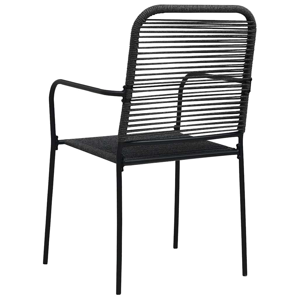 vidaXL 7-delige Tuinset katoenen touw en staal zwart
