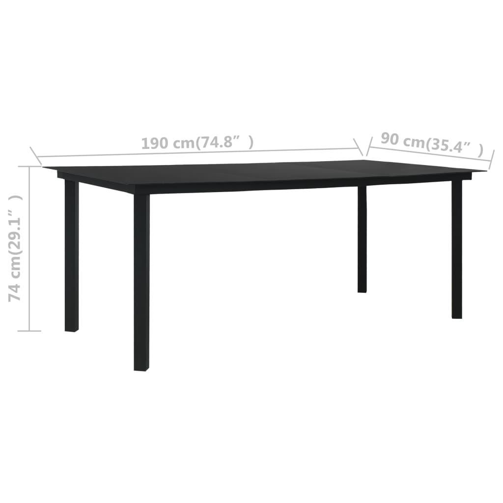 vidaXL 9-delige Tuinset PVC-rattan zwart