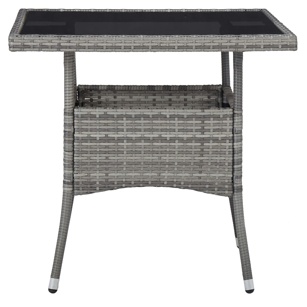vidaXL 3-delige Tuinset poly rattan en acaciahout zwart