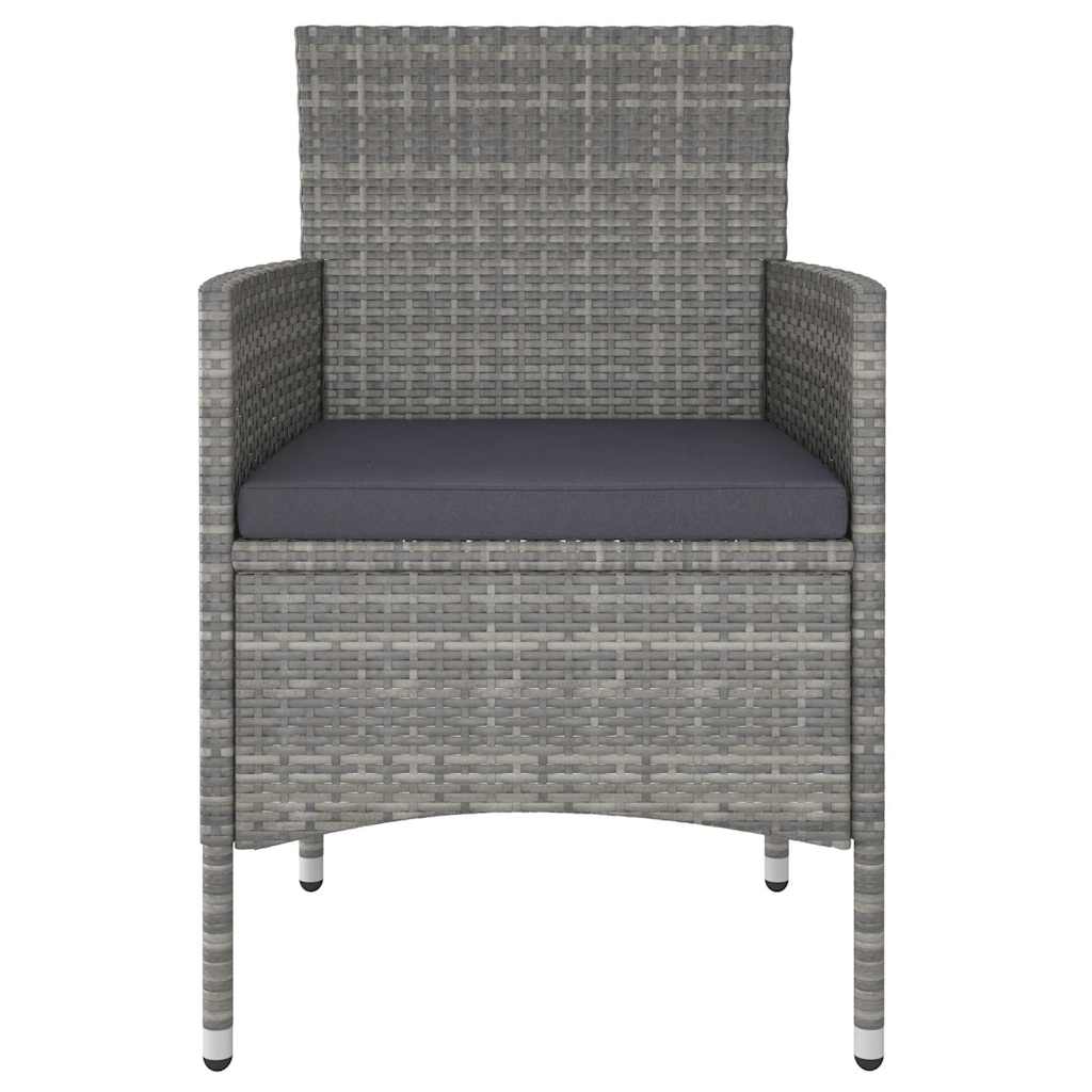 vidaXL 5-delige Tuinset poly rattan en gehard glas zwart