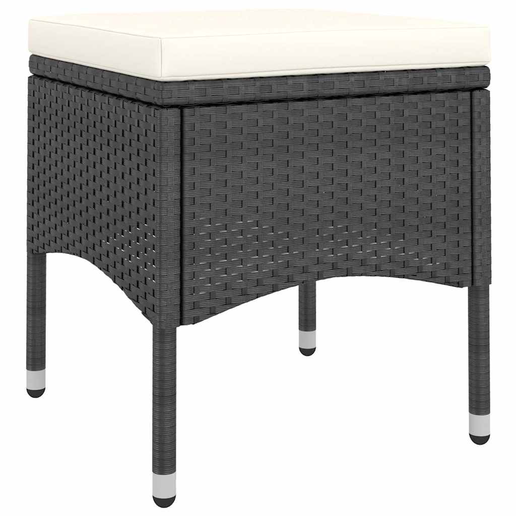 vidaXL 5-delige Tuinset poly rattan en gehard glas zwart