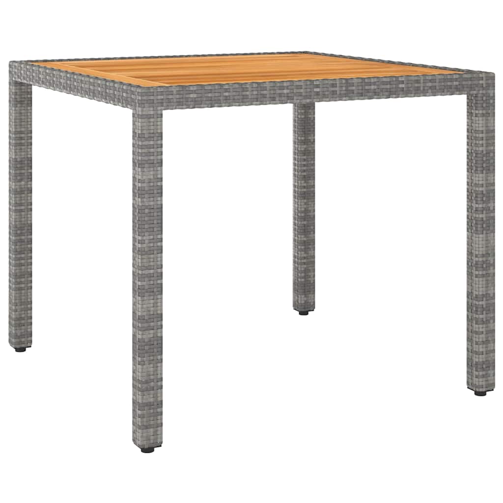 vidaXL 3-delige Tuinset poly rattan en gehard glas zwart
