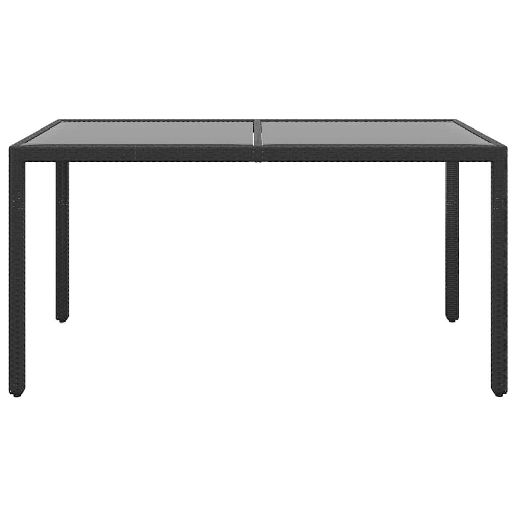 vidaXL 5-delige Tuinset poly rattan en gehard glas zwart