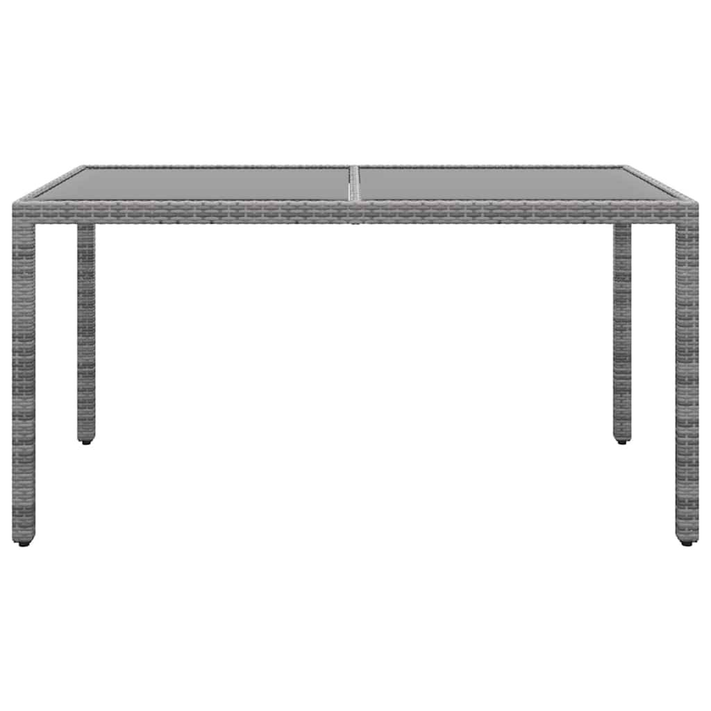 vidaXL 7-delige Tuinset poly rattan en gehard glas grijs