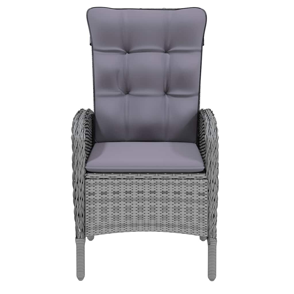 vidaXL 3-delige Tuinset poly rattan grijs