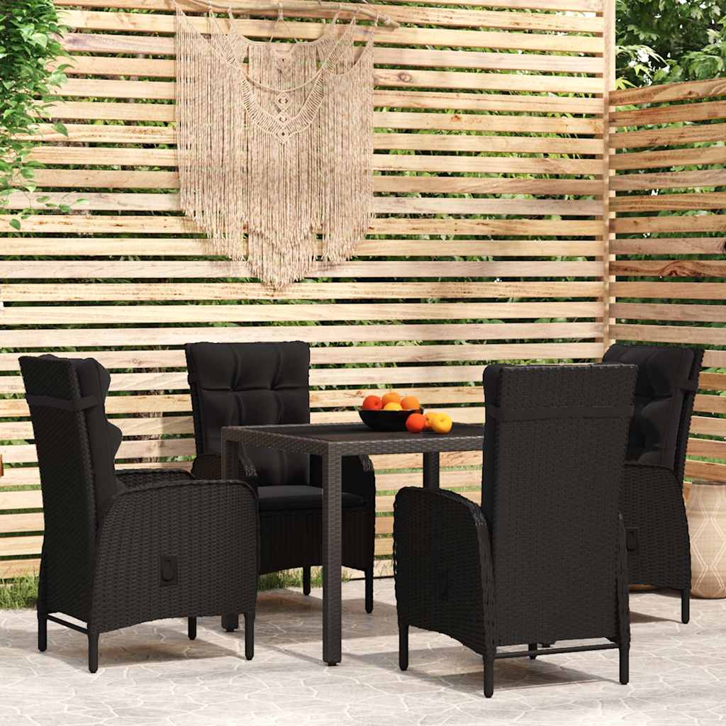 vidaXL 3-delige Tuinset poly rattan grijs