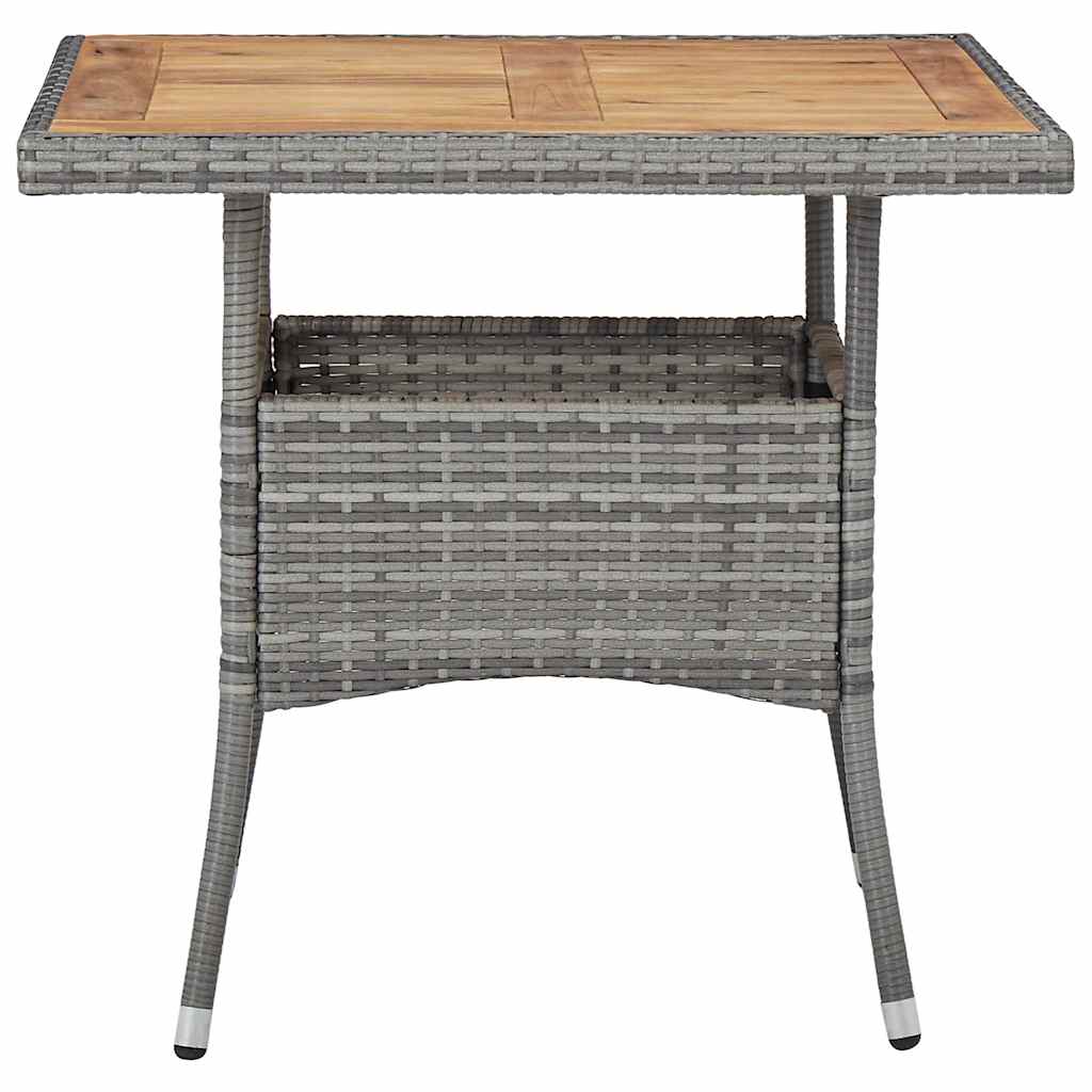 vidaXL 3-delige Tuinset poly rattan en glas grijs