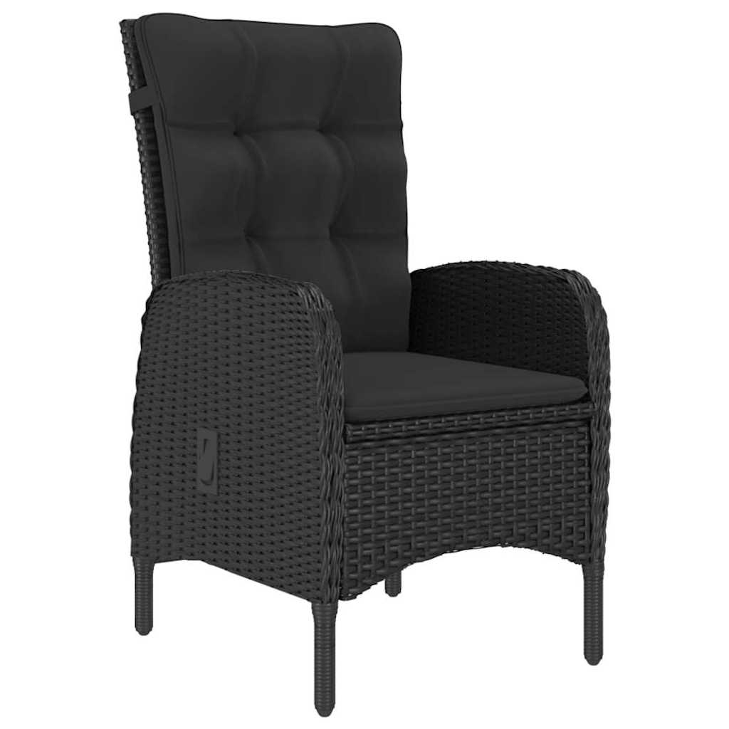 vidaXL 3-delige Bistroset poly rattan en glas grijs