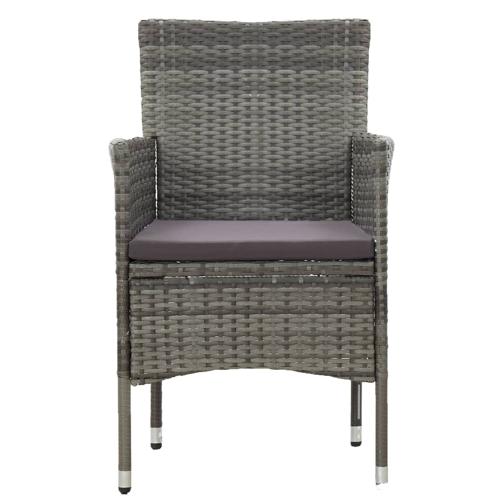 vidaXL 11-delige Tuinset poly rattan grijs