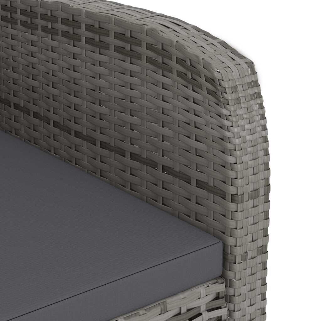 vidaXL 9-piece Garden Lounge Set with Cushions Poly Rattan Grey