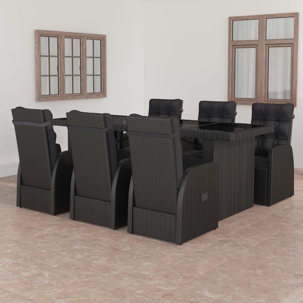vidaXL 9-piece Garden Lounge Set with Cushions Poly Rattan Grey