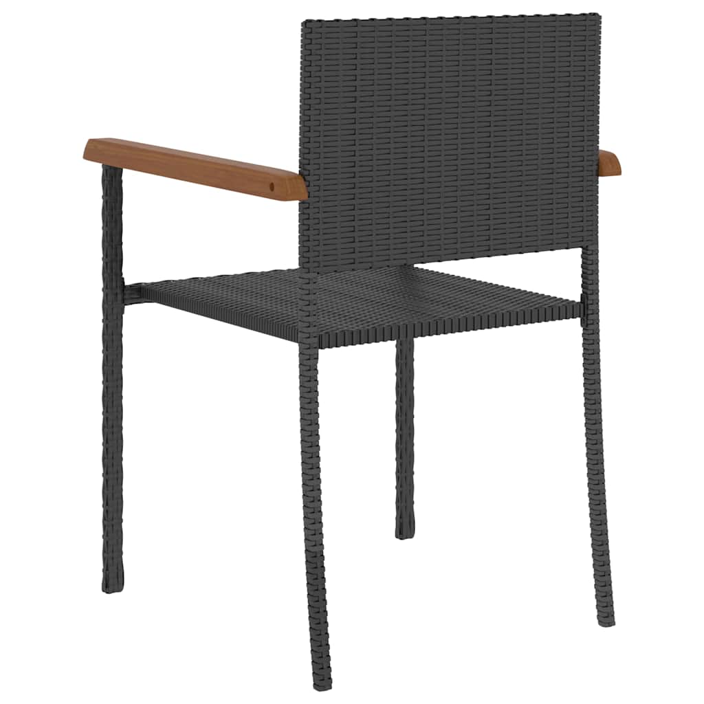 vidaXL 5-piece Garden Dining Set Poly Rattan Black