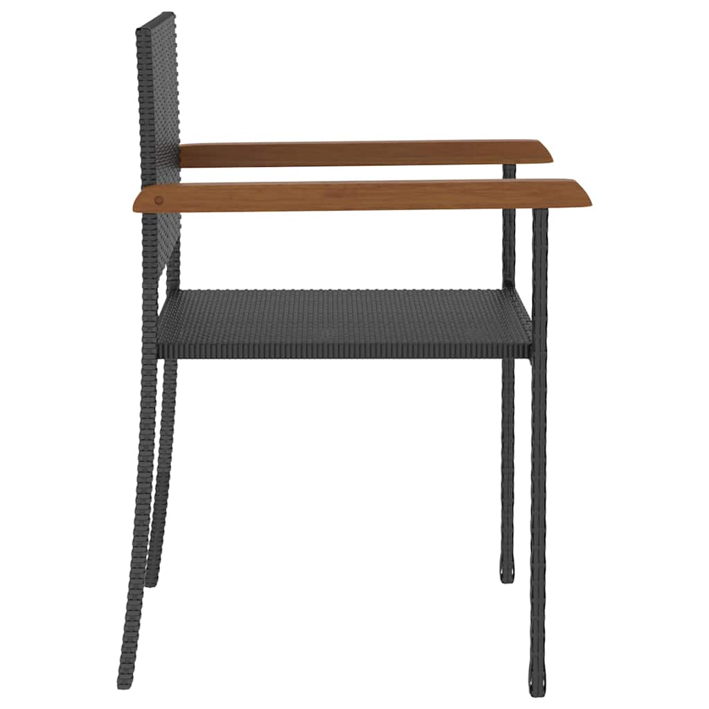 vidaXL 5-piece Garden Dining Set Poly Rattan Black