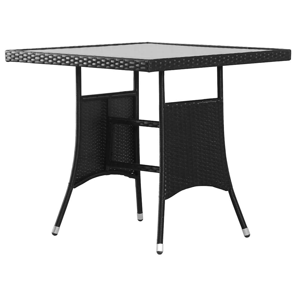 vidaXL 3-Piece Garden Lounge Set Poly Rattan Black