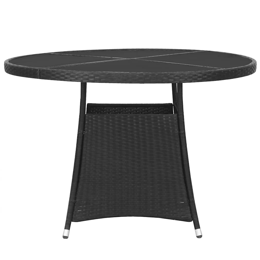 vidaXL 5-piece Garden Dining Set Poly Rattan Black