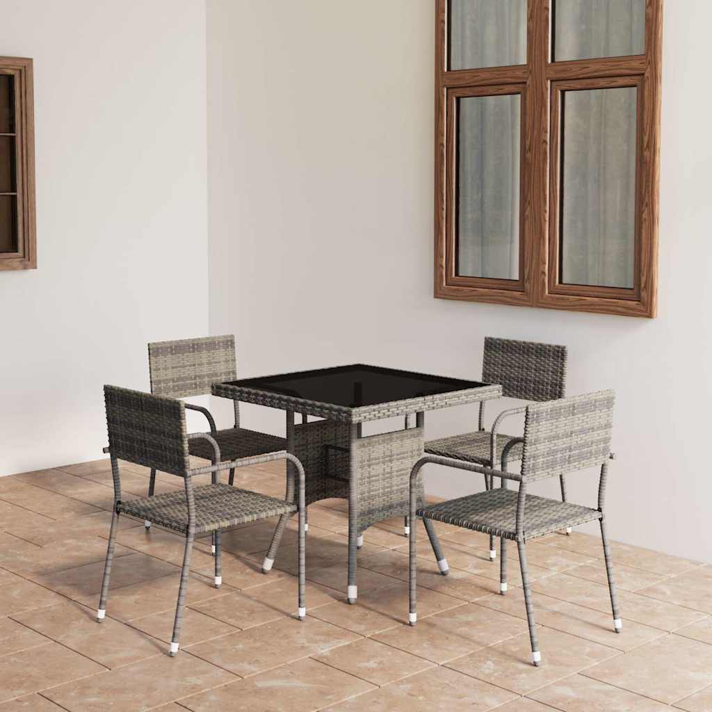 vidaXL 3-Piece Garden Lounge Set Poly Rattan Black
