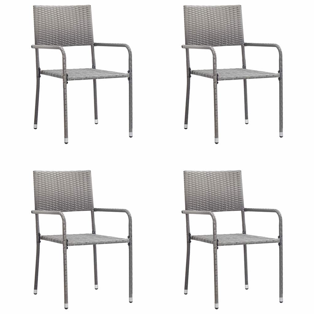 vidaXL 3-Piece Garden Lounge Set Poly Rattan Black