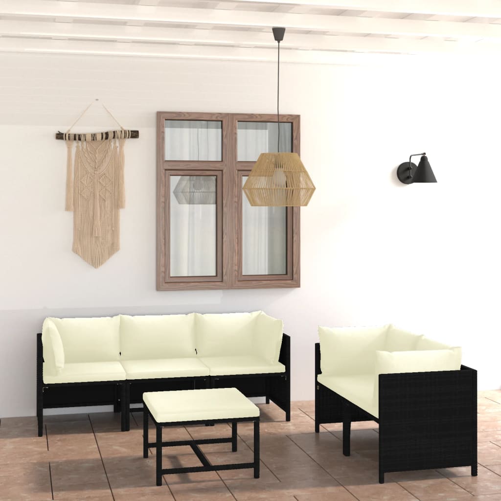 vidaXL 3-Piece Lounge Set with Cushions Poly Rattan Grey