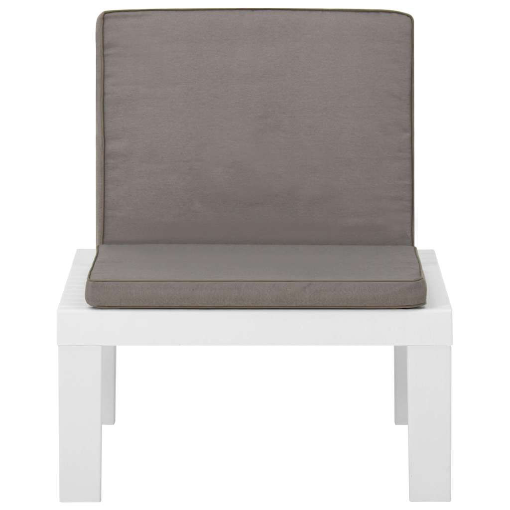 vidaXL 4-Piece Lounge Set with Cushions Plastic White