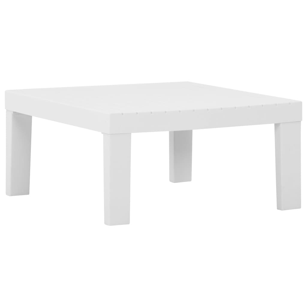 vidaXL 4-Piece Lounge Set with Cushions Plastic White
