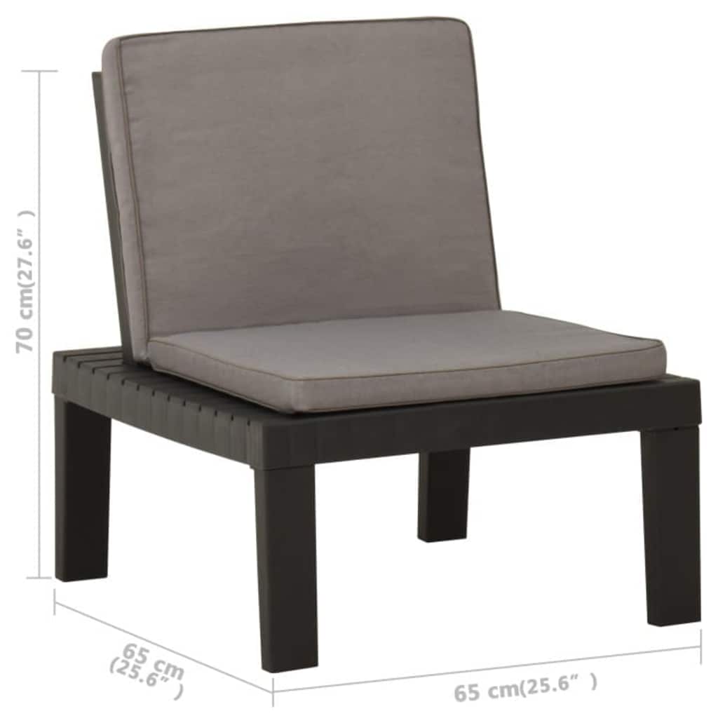 vidaXL 4-delige Loungeset met kussens kunststof wit