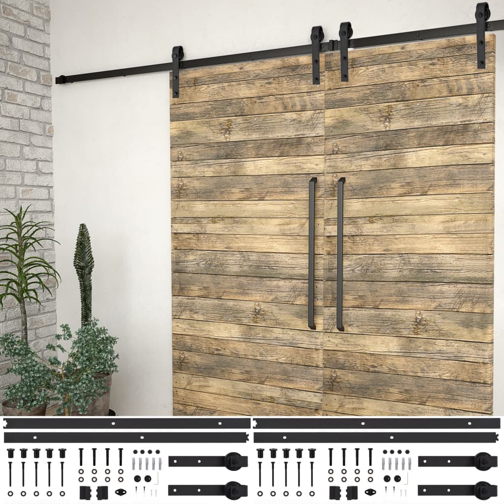 vidaXL Parts Box for Sliding Door SKIEN 183 cm Steel Black