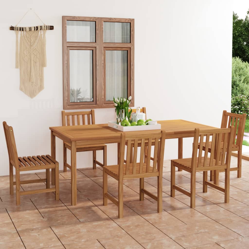 vidaXL 7-piece Garden Dining Set 200x100 cm Solid Teak Wood