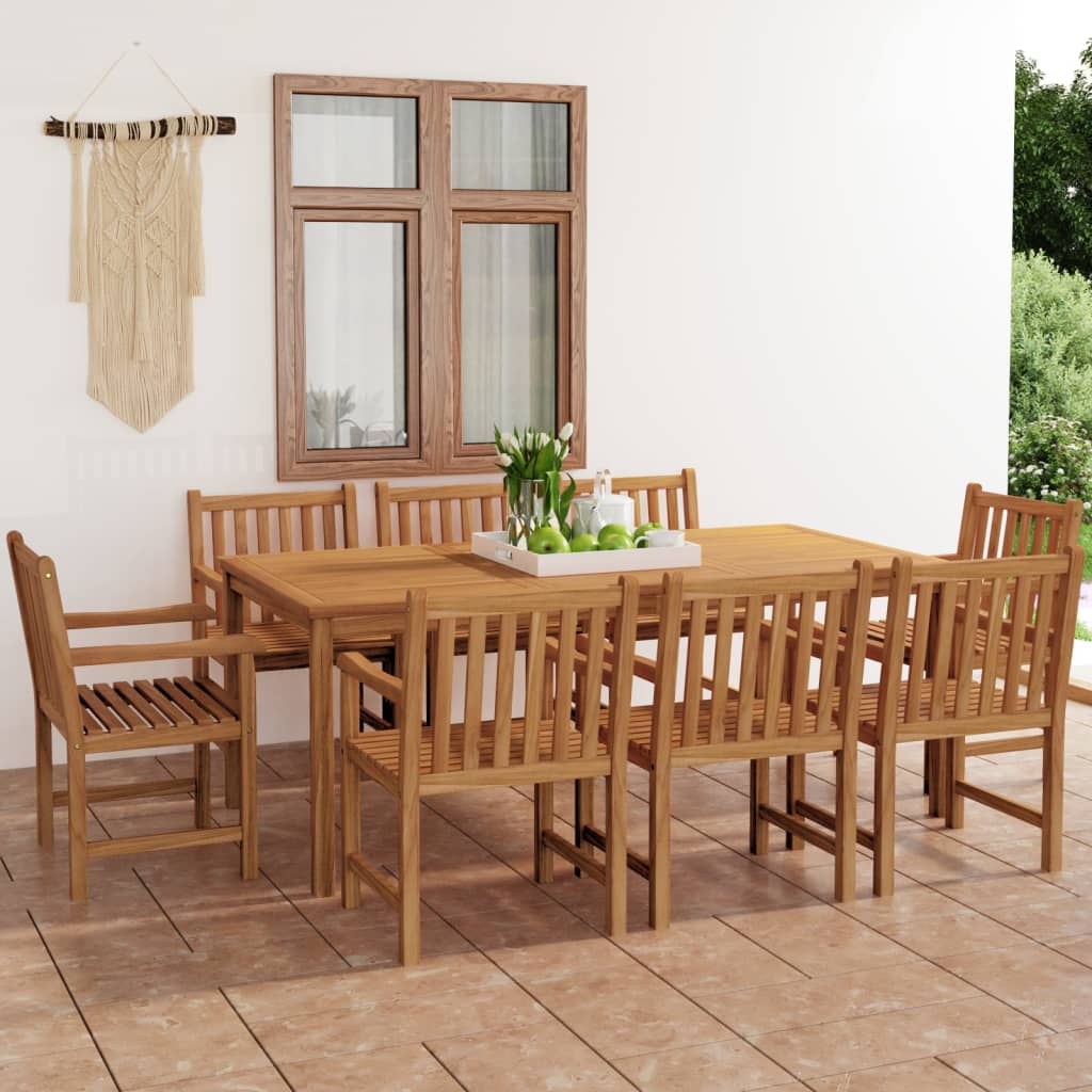 vidaXL 7-piece Garden Dining Set 200x100 cm Solid Teak Wood