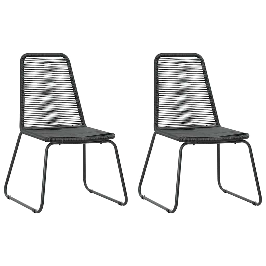 vidaXL 3-delige Tuinset PVC-rattan zwart