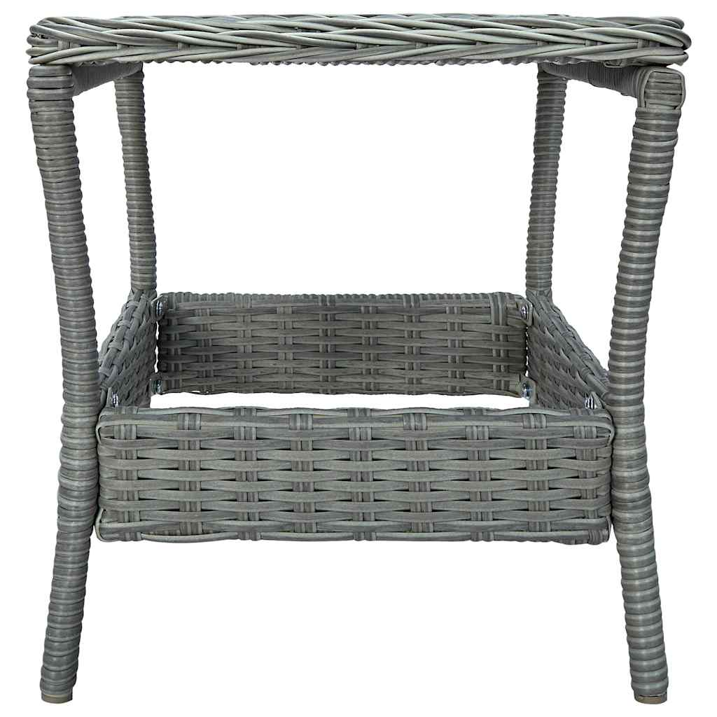 vidaXL 3-Piece Lounge Set with Cushions Poly Rattan Dark Grey