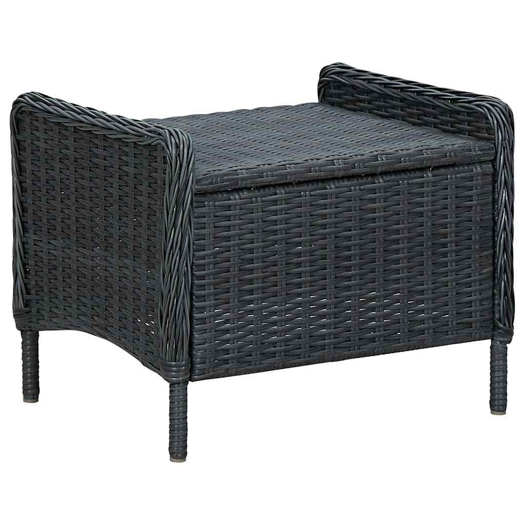 vidaXL 9-delige Tuinset met kussens poly rattan donkergrijs