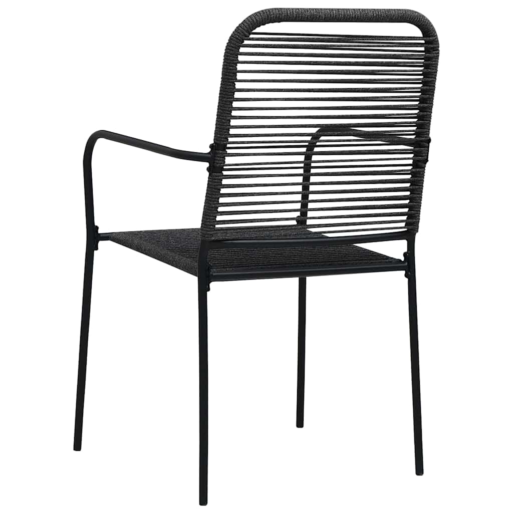vidaXL 3-Piece Garden Dining Set Glass and Steel Black