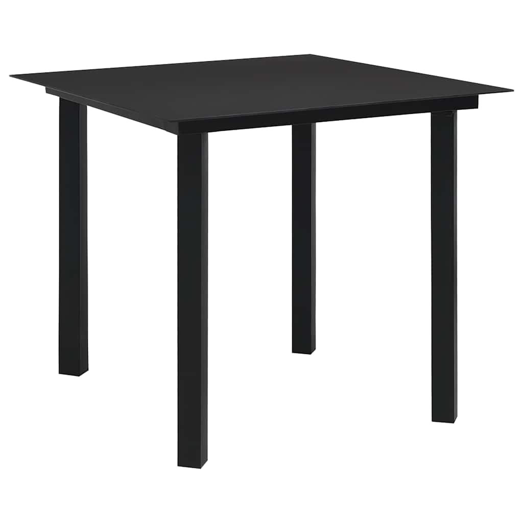 vidaXL 3-Piece Garden Dining Set Glass and Steel Black