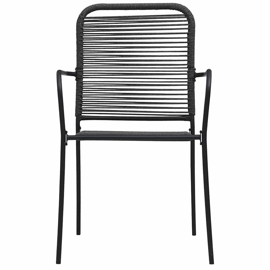vidaXL 3-Piece Garden Dining Set Glass and Steel Black