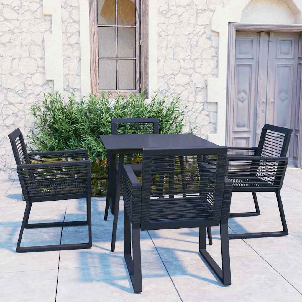 vidaXL 3-Piece Garden Lounge Set Poly Rattan Black