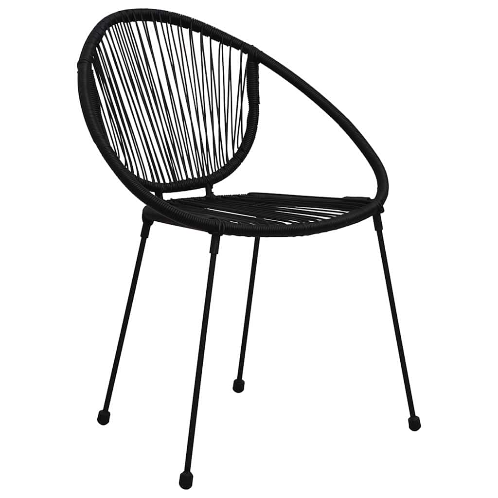 vidaXL 5-delige Tuinset PVC-rattan zwart