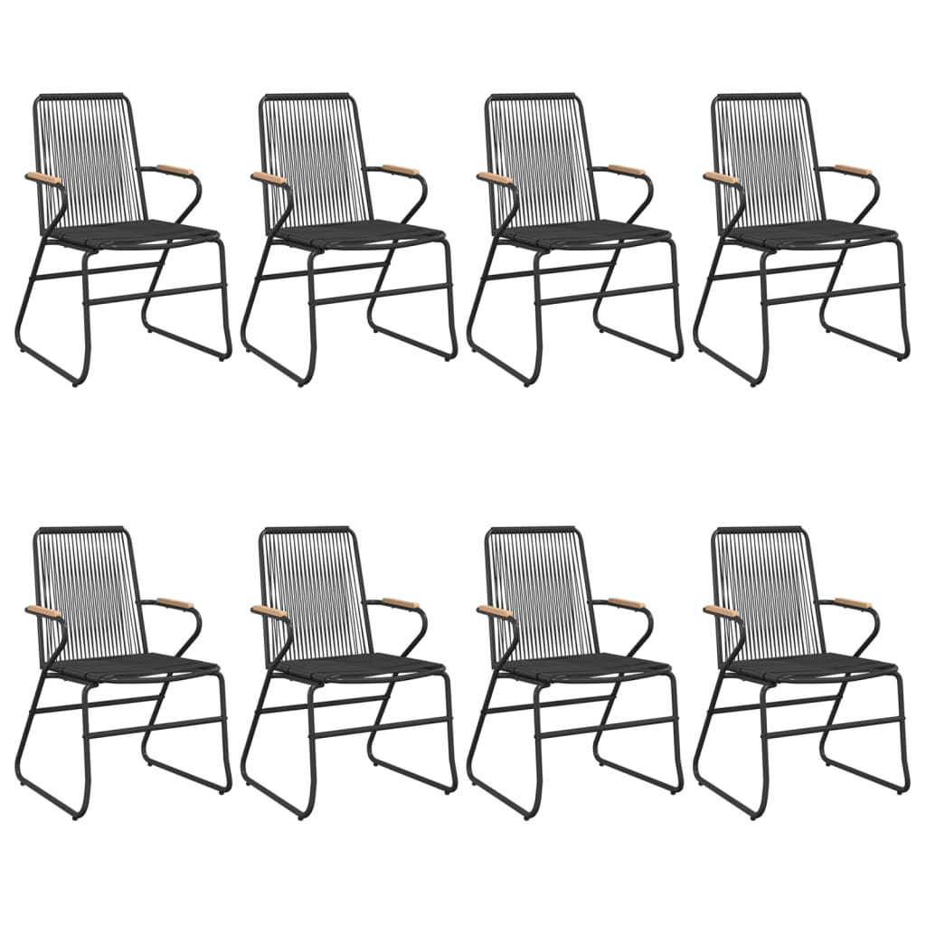 vidaXL 7-delige Tuinset PVC-rattan zwart