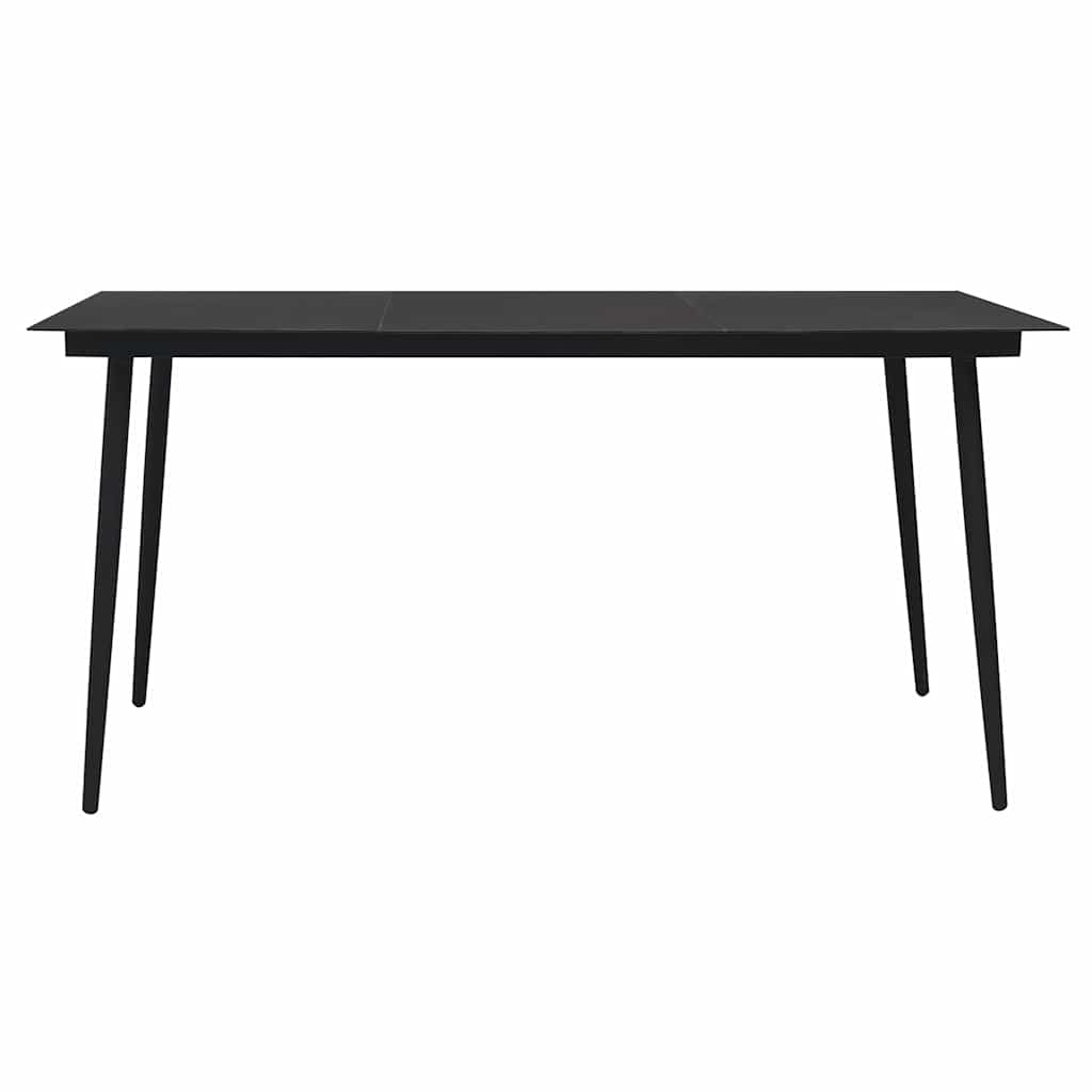 vidaXL 7-delige Tuinset PVC-rattan zwart