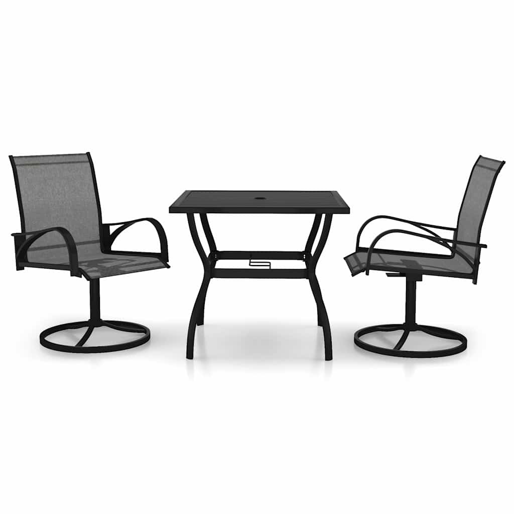 vidaXL 3-Piece Garden Dining Set Textilene and Steel