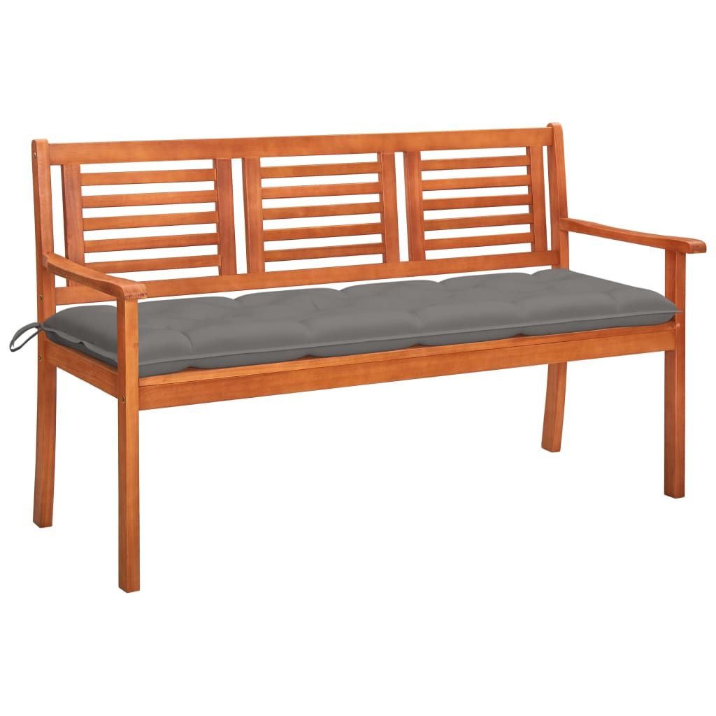 vidaXL Tuinbank 2-zits met kussen 120 cm massief eucalyptushout