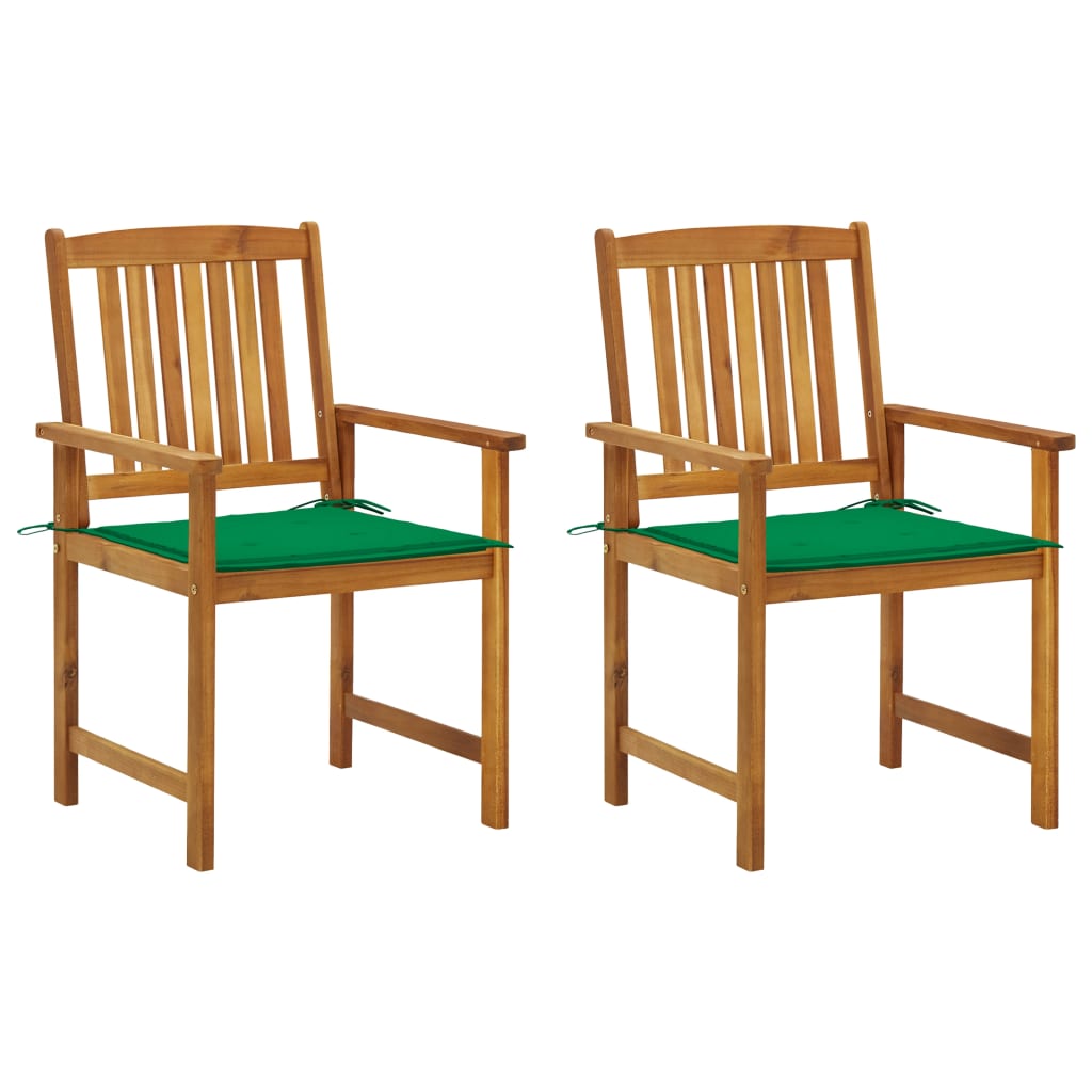 vidaXL Garden Chairs 2 pcs with Cushions Solid Acacia Wood