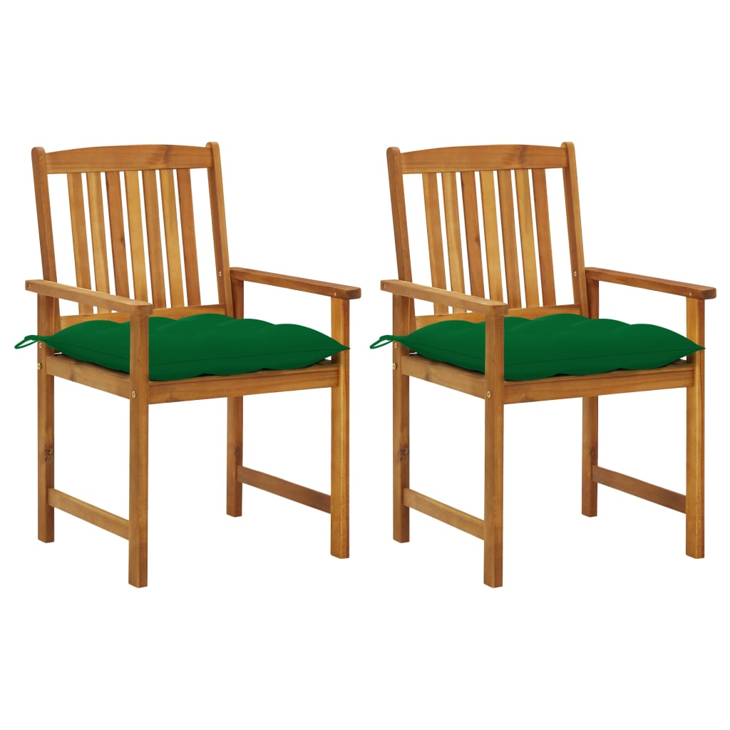 vidaXL Garden Chairs 2 pcs with Cushions Solid Acacia Wood